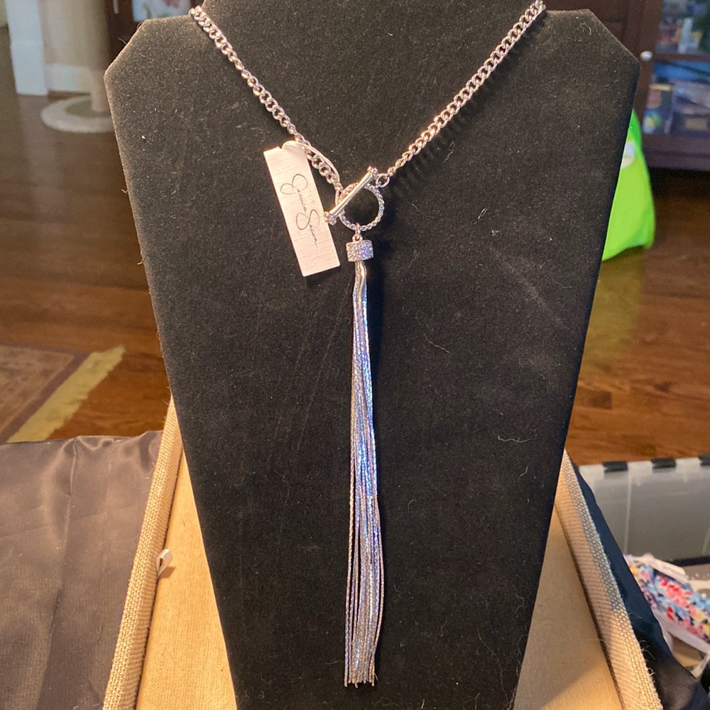 NWT Jessica Simpson liquid metal necklace